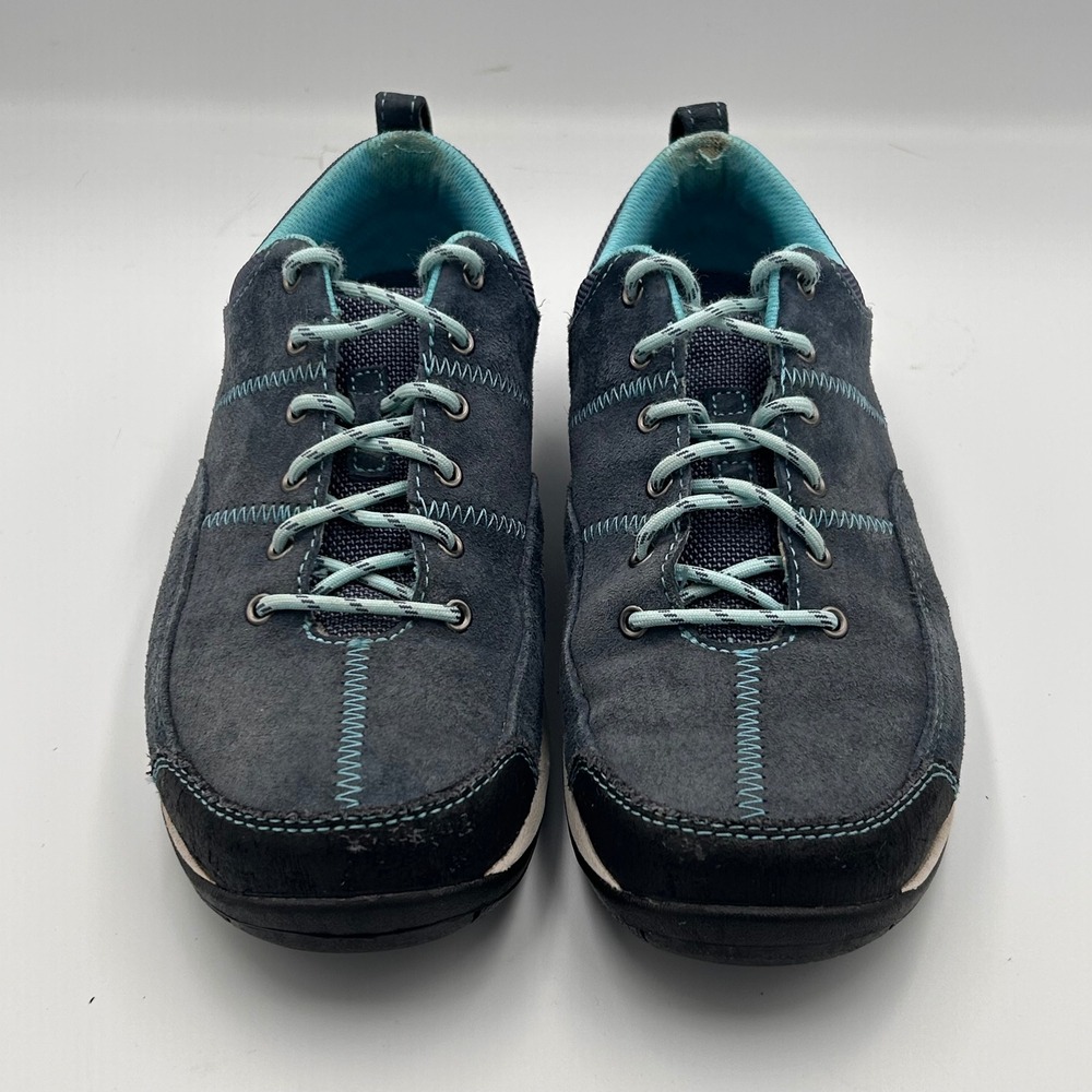 LL Bean Womens 7M Blue Suede Comfort Walking Shoes Athleisure Outdoor - Picture 2 of 10